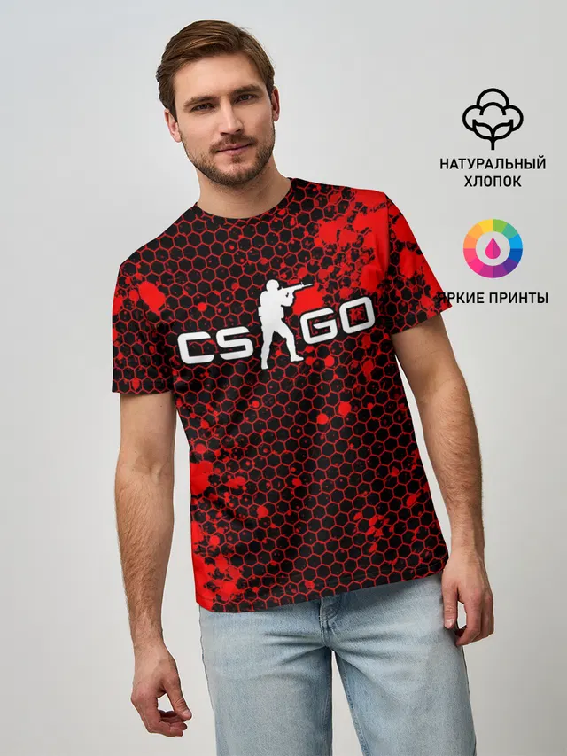 Мужская базовая футболка с принтом «Counter-Strike»