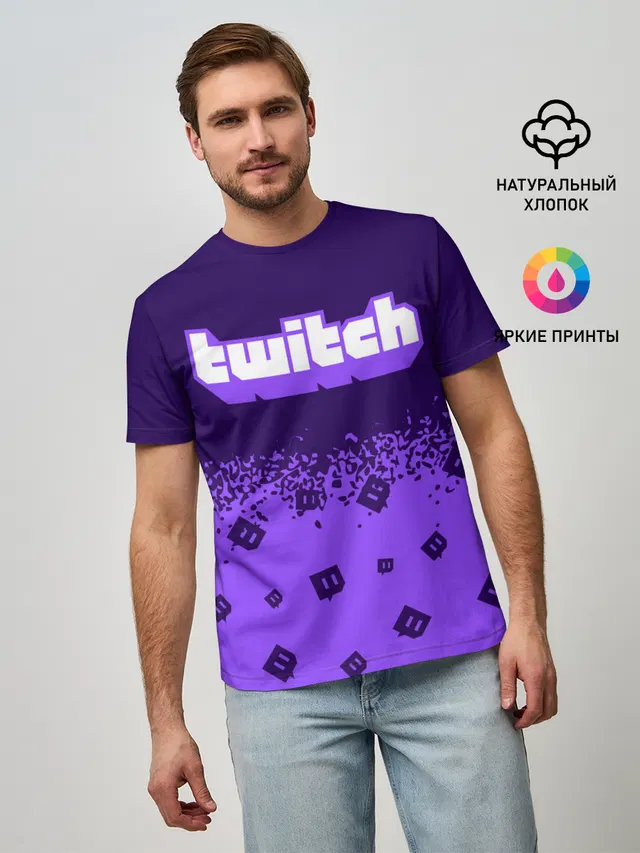 Мужская базовая футболка с принтом «Разные игры — TWITCH — ТВИЧ»