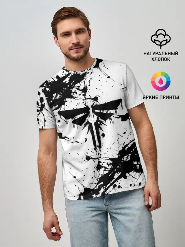 Мужская базовая футболка с принтом «Drip art»