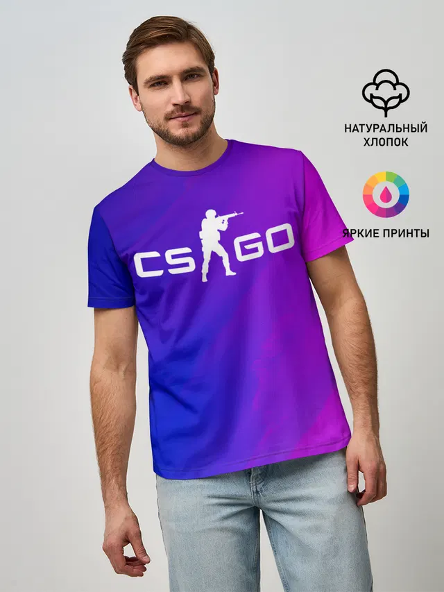 Мужская базовая футболка с принтом «Counter-Strike — CS GO»