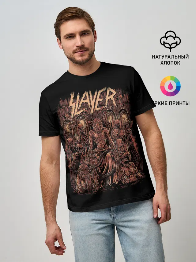 Мужская базовая футболка с принтом «Slayer»