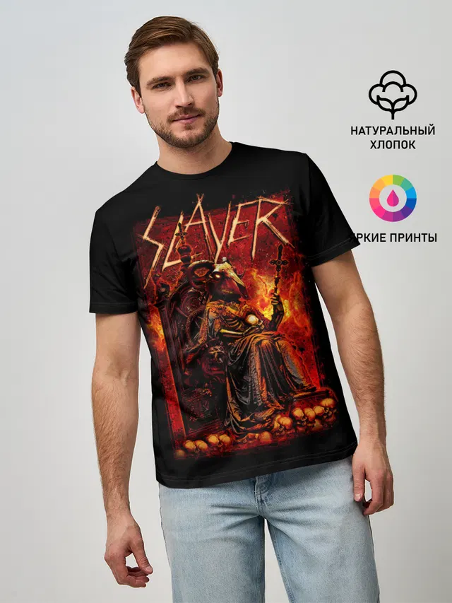 Мужская базовая футболка с принтом «Slayer»