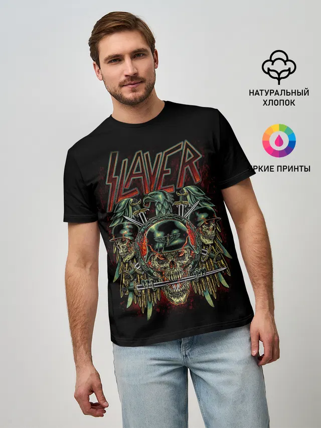 Мужская базовая футболка с принтом «Slayer»