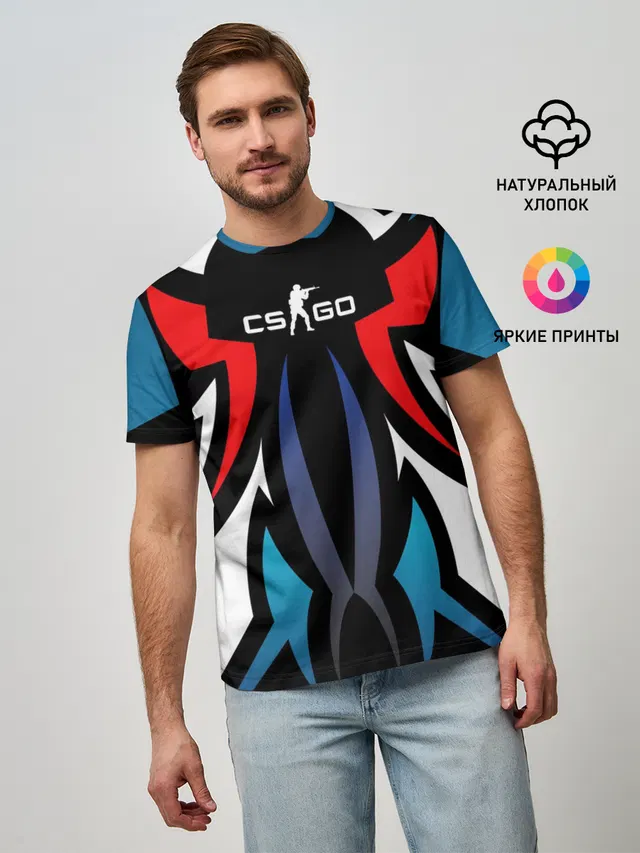 Мужская базовая футболка с принтом «Counter-Strike — Counter Strike Gaming Gear»