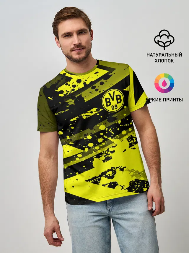 Мужская базовая футболка с принтом «Borussia — Borussia Dortmund»