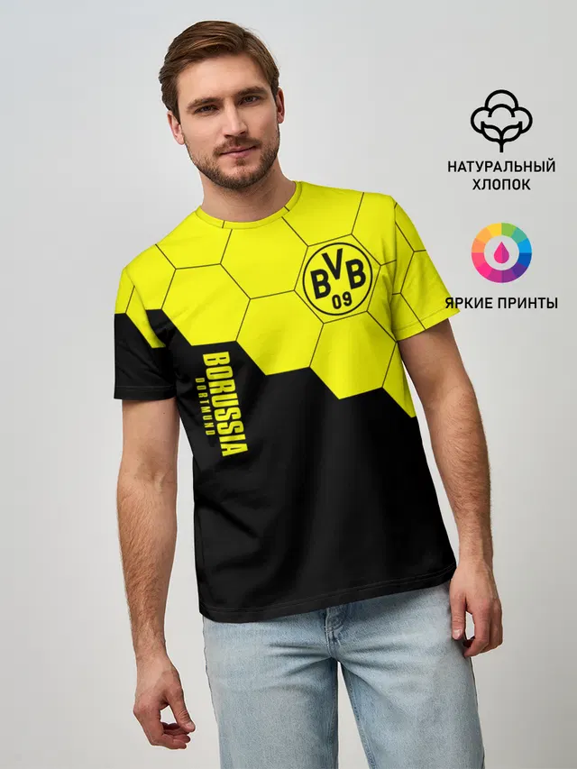 Мужская базовая футболка с принтом «Borussia — Borussia Dortmund»