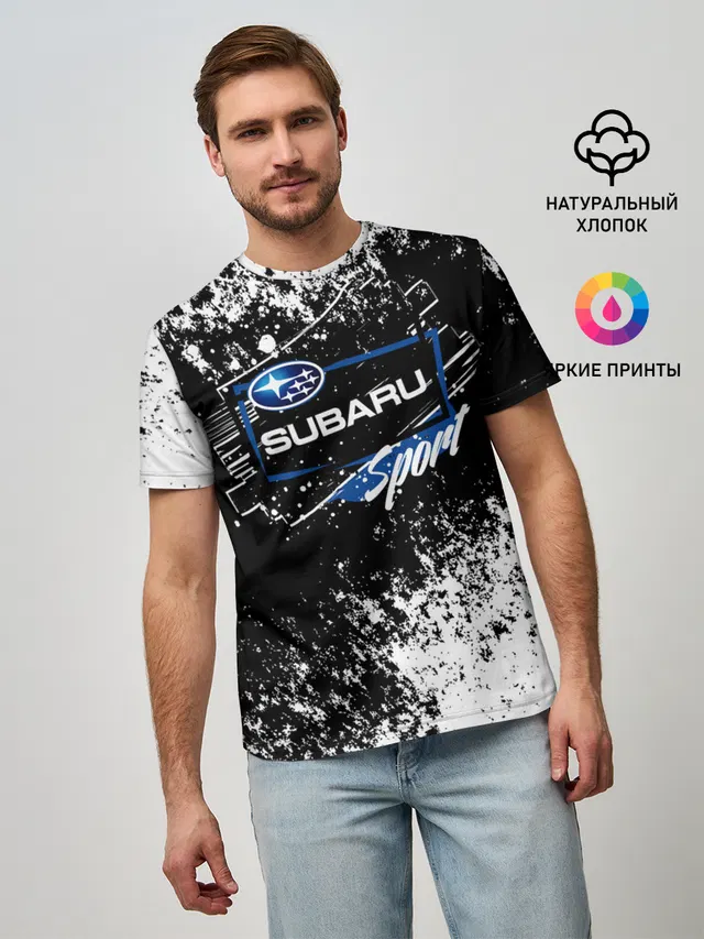 Мужская базовая футболка с принтом «Sport — SUBARU SPORT»