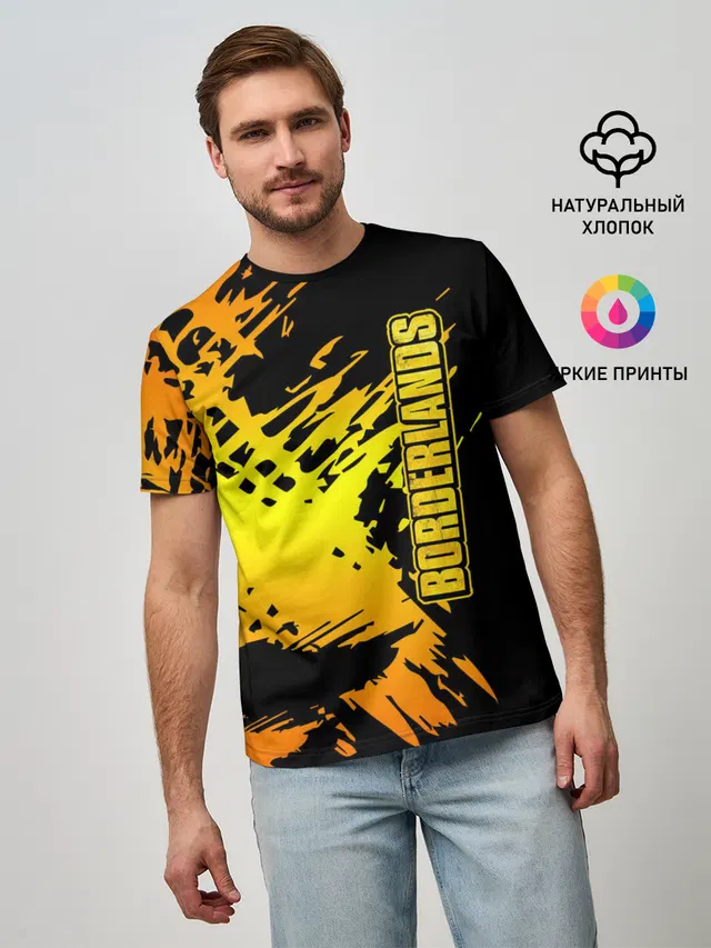 Мужская базовая футболка с принтом «Borderlands»