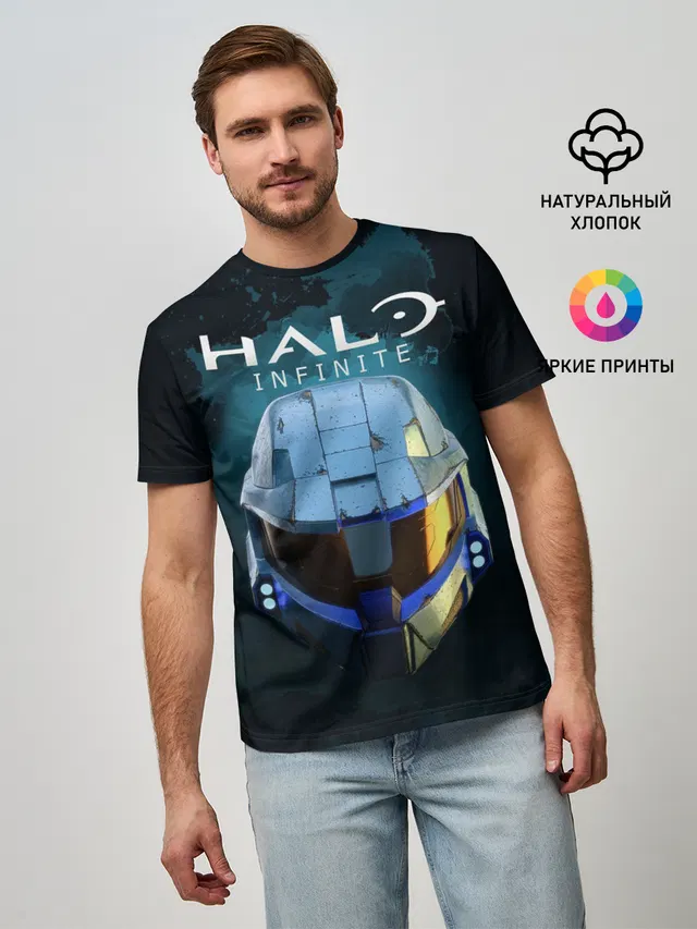 Мужская базовая футболка с принтом «Halo — Halo Infinite»