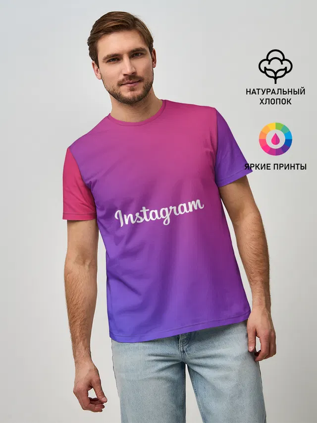 Мужская базовая футболка с принтом «Другие — Instagram»