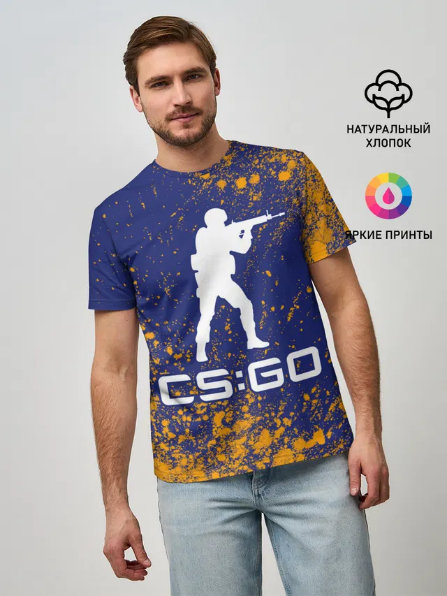 Мужская базовая футболка с принтом «Counter-Strike — CS GO»