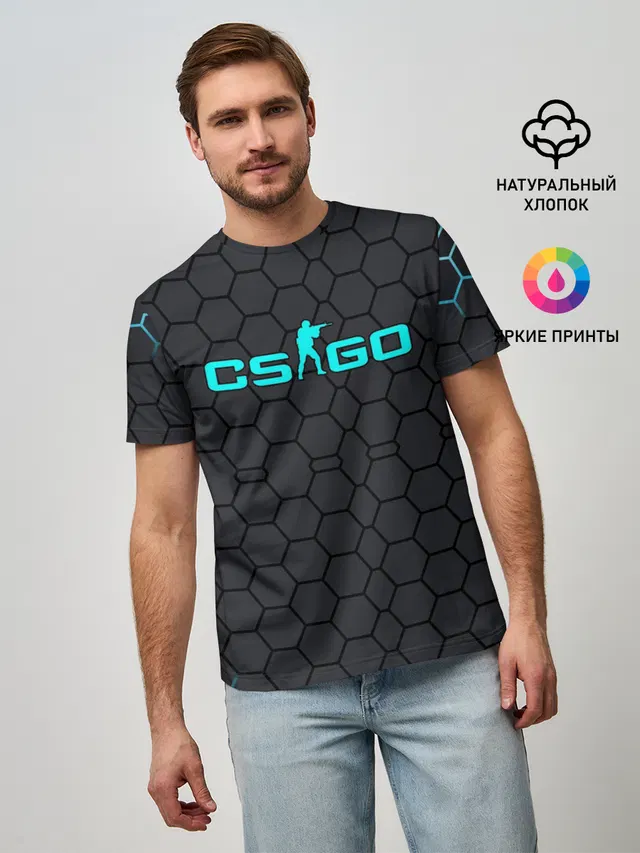 Мужская базовая футболка с принтом «Counter-Strike»