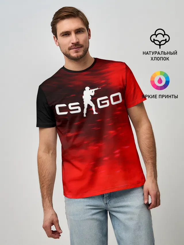 Мужская базовая футболка с принтом «Counter-Strike — CS GO»
