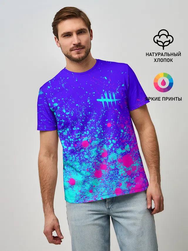 Мужская базовая футболка с принтом «Paint splatter»