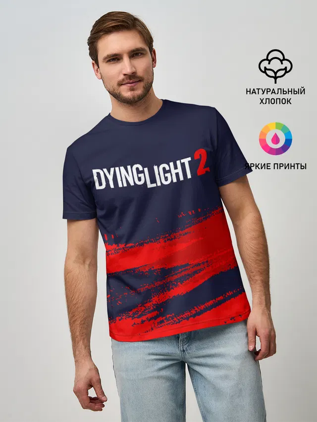 Мужская базовая футболка с принтом «Dying Light — DYING LIGHT 2 — ДАИНГ ЛАЙТ»
