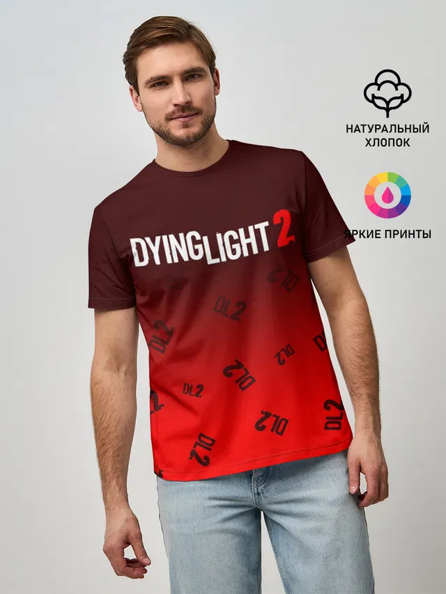 Мужская базовая футболка с принтом «Dying Light — DYING LIGHT 2 — ДАИНГ ЛАЙТ»