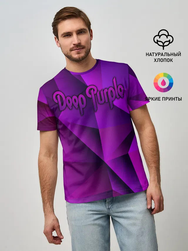 Мужская базовая футболка с принтом «Deep Purple band»