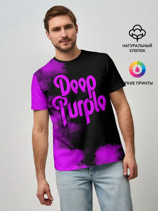 Мужская базовая футболка с принтом «Deep Purple»