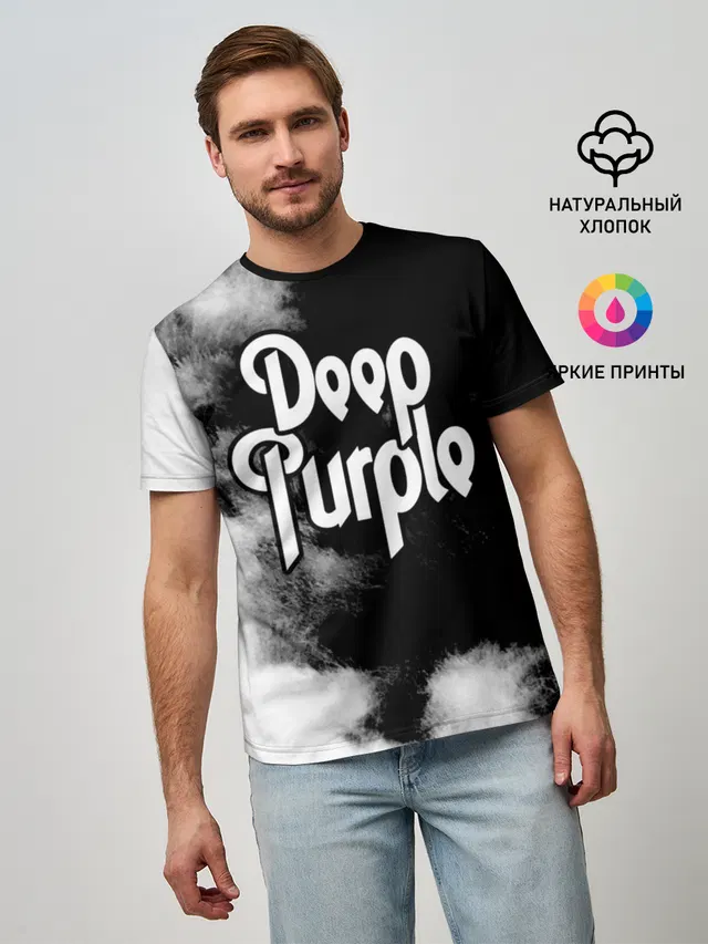 Мужская базовая футболка с принтом «Deep Purple»
