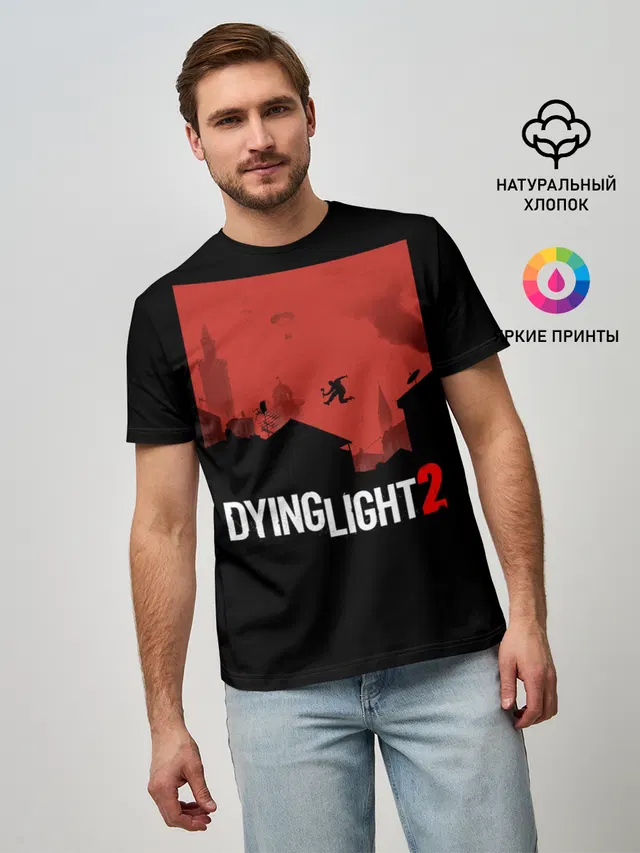Мужская базовая футболка с принтом «Dying Light — Dying Light 2»