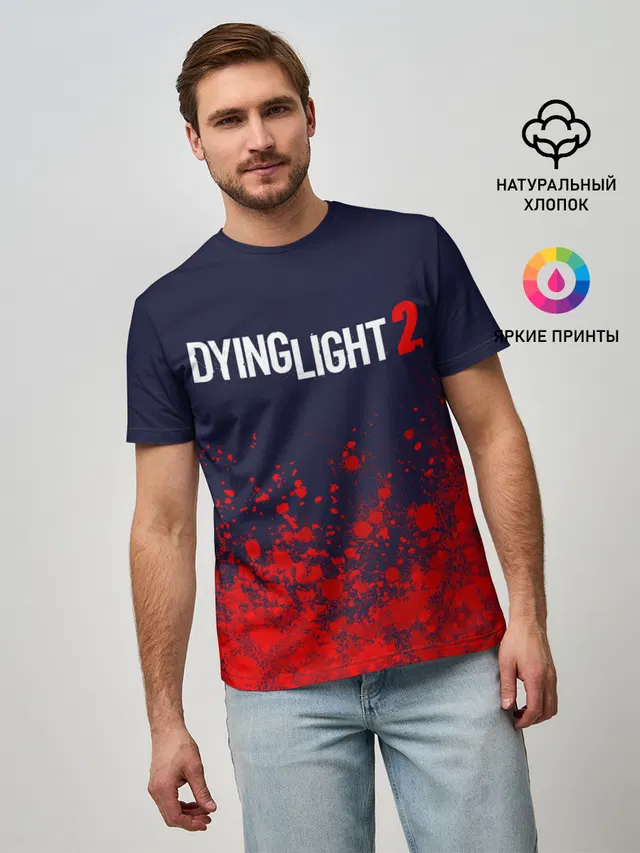 Мужская базовая футболка с принтом «Dying Light — DYING LIGHT 2 — ДАИНГ ЛАЙТ»