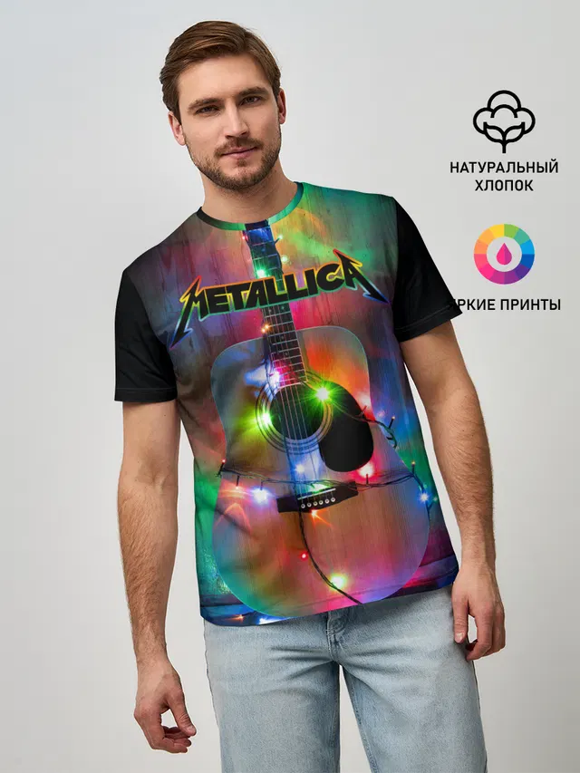 Мужская базовая футболка с принтом «Metallica»