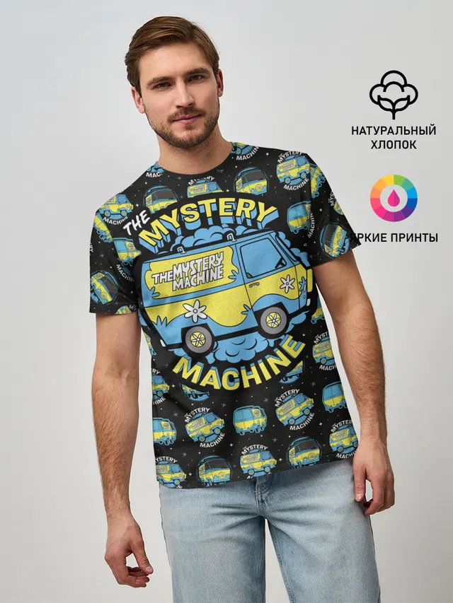 Мужская базовая футболка с принтом «Скуби-Ду — Mystery Machine»