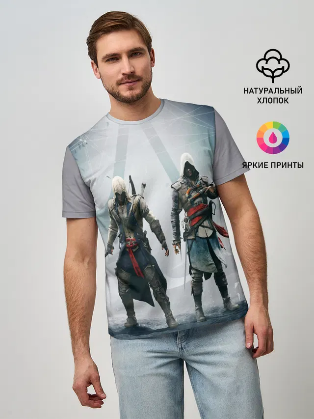 Мужская базовая футболка с принтом «Altair Ibn-La'Ahad»