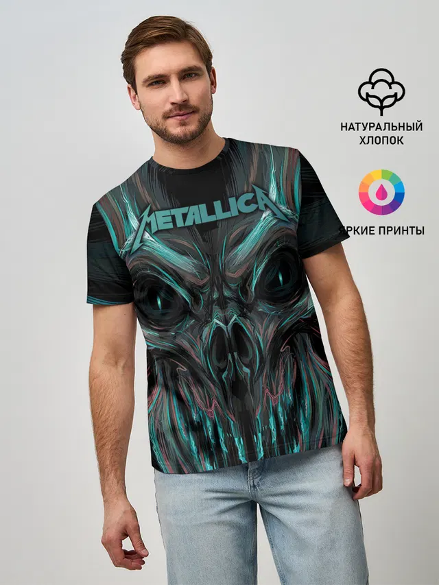Мужская базовая футболка с принтом «Metallica»