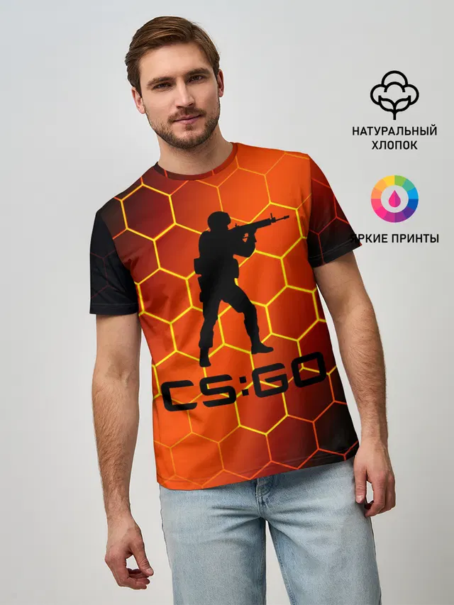 Мужская базовая футболка с принтом «Counter-Strike — CS GO»