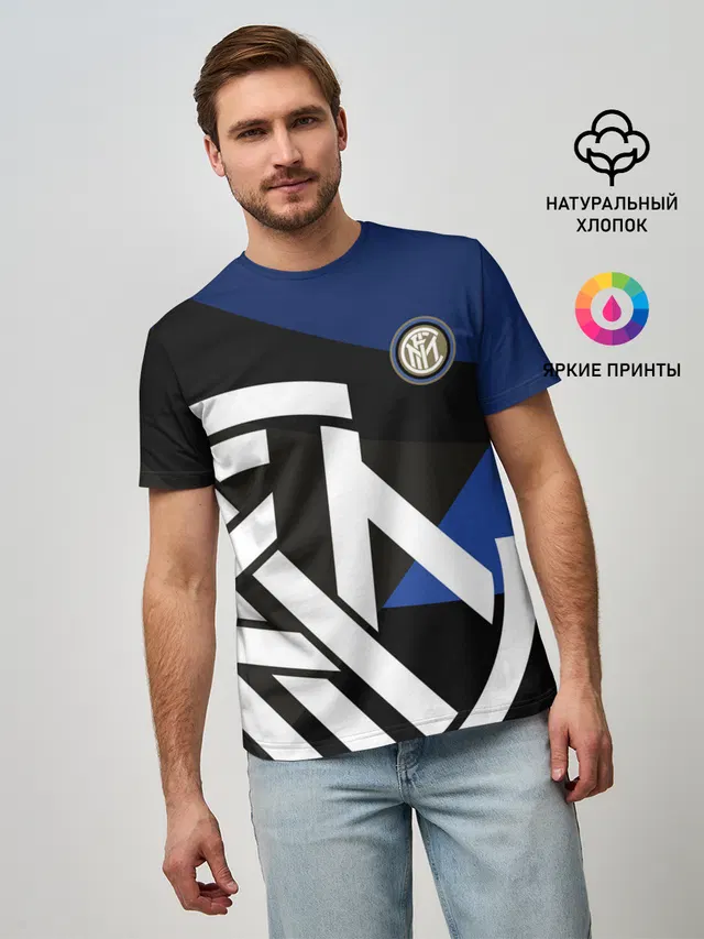 Мужская базовая футболка с принтом «Inter Exlusive»