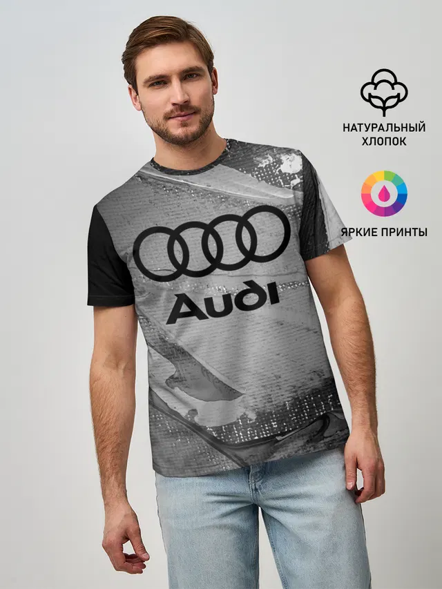 Мужская базовая футболка с принтом «Audi»