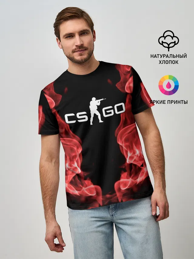 Мужская базовая футболка с принтом «Counter-Strike»