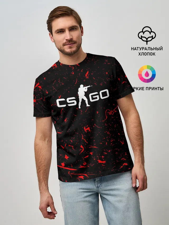 Мужская базовая футболка с принтом «Counter-Strike»