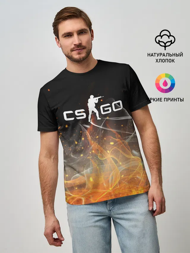 Мужская базовая футболка с принтом «Counter-Strike»