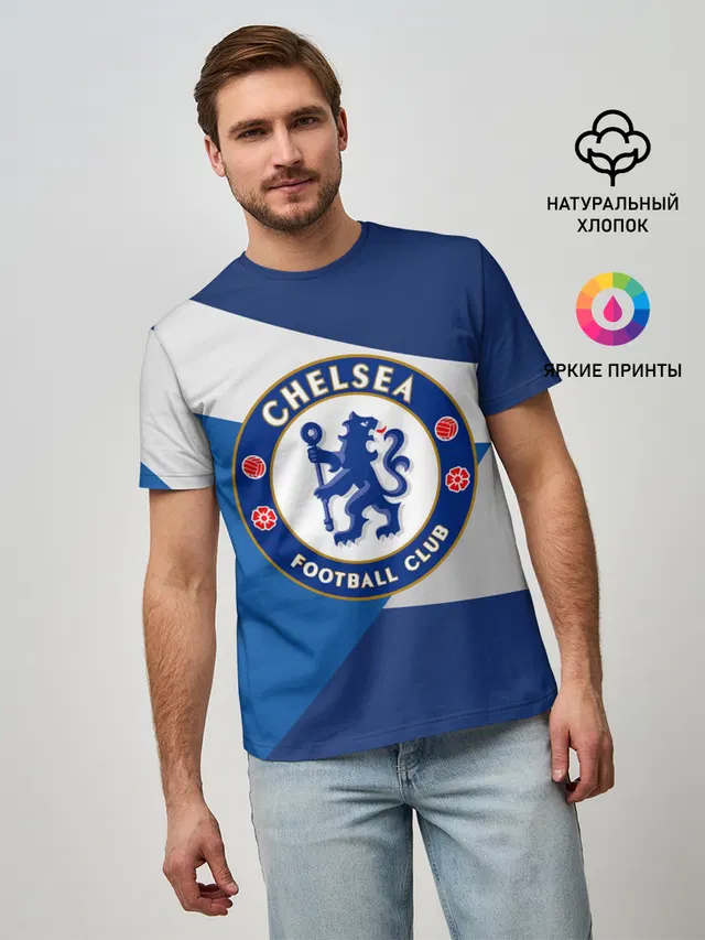 Мужская базовая футболка с принтом «Chelsea Exlusive»