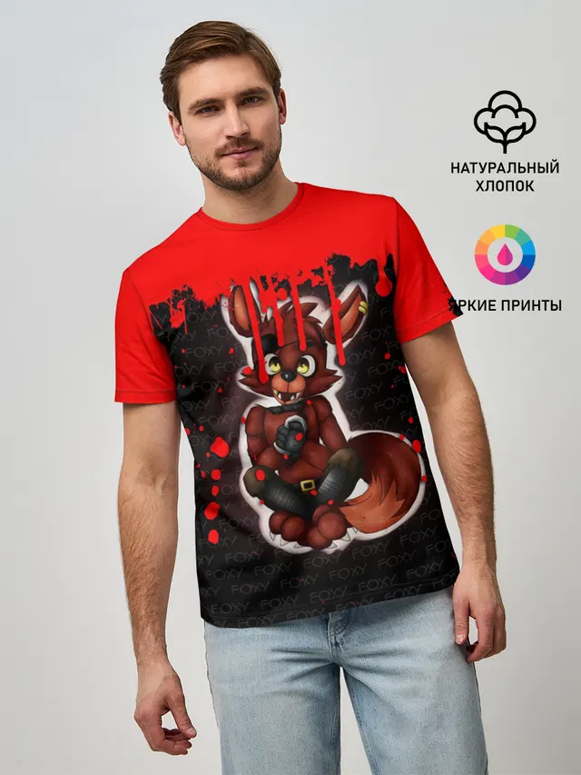 Мужская базовая футболка с принтом «Foxy»