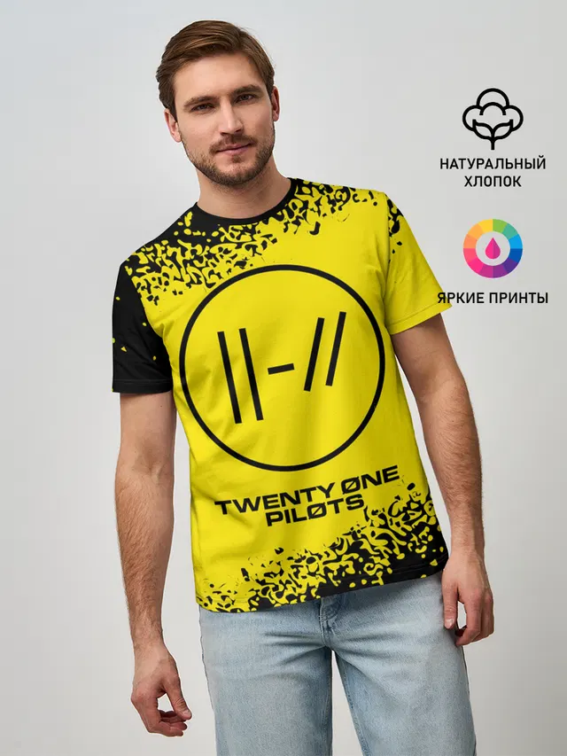 Мужская базовая футболка с принтом «Twenty One Pilots — 21 PILOTS»