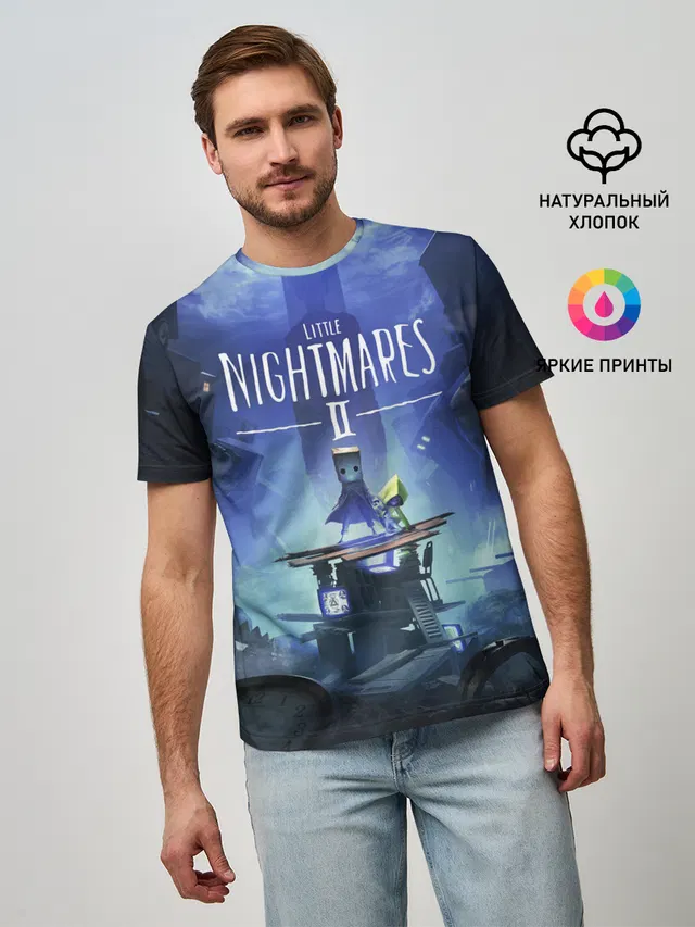 Мужская базовая футболка с принтом «Little Nightmares — Little Nightmares 2»