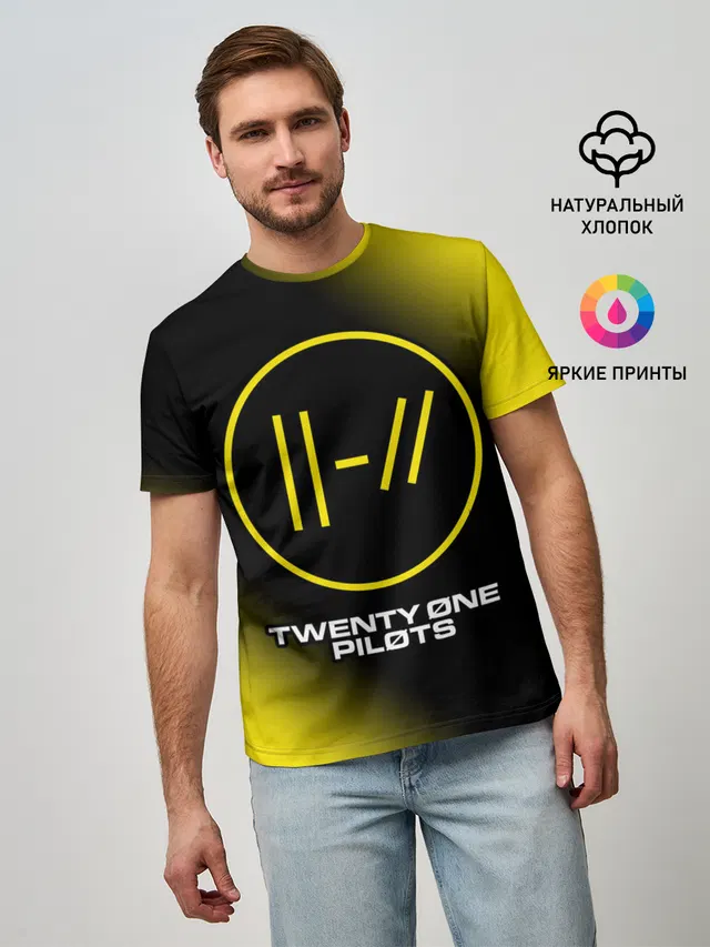 Мужская базовая футболка с принтом «Twenty One Pilots — 21 PILOTS»