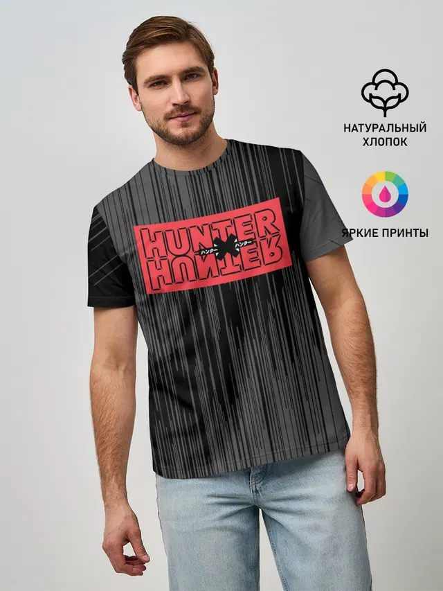 Мужская базовая футболка с принтом «Hunter x Hunter»