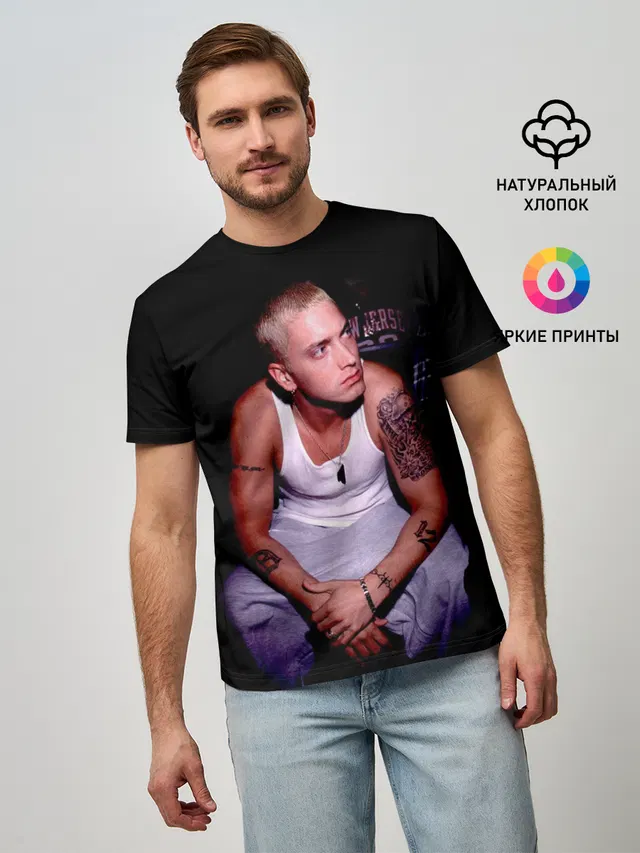 Мужская базовая футболка с принтом «Eminem»