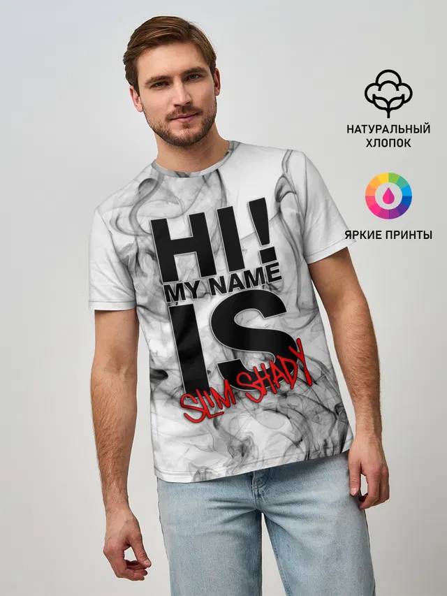 Мужская базовая футболка с принтом «Eminem»