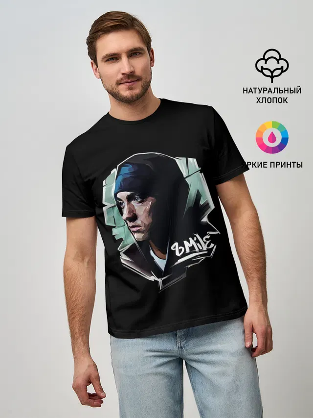 Мужская базовая футболка с принтом «Eminem — EMINEM 8 MILE»