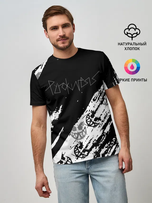 Мужская базовая футболка с принтом «Pyrokinesis»