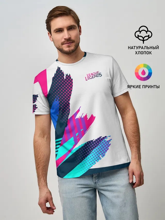 Мужская базовая футболка с принтом «Abstract graphic»