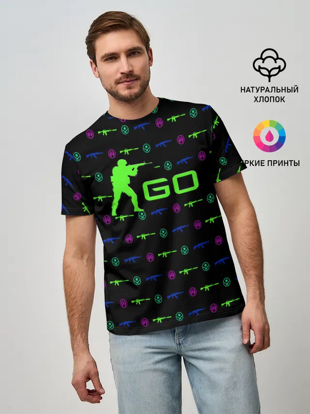 Мужская базовая футболка с принтом «Counter-Strike — CS GO»