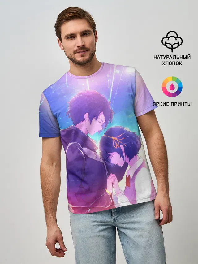 Мужская базовая футболка с принтом «Kimi no Na wa»