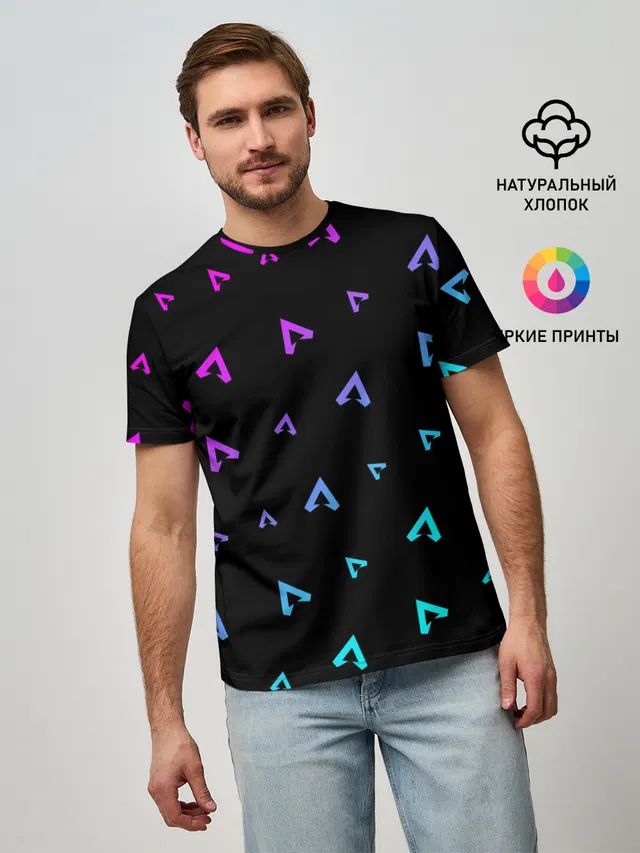 Мужская базовая футболка с принтом «Pattern — АПЕКС ЛЕГЕНД»