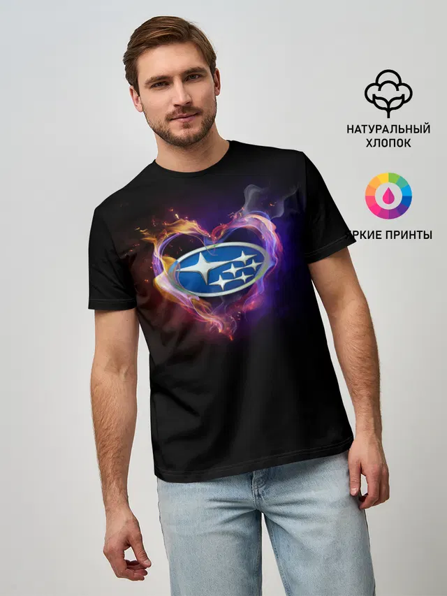 Мужская базовая футболка с принтом «Heart»